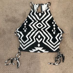 Cotton tribal print crop top
